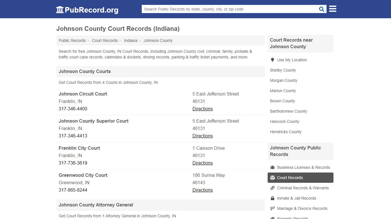 Free Johnson County Court Records (Indiana Court Records) - PubRecord.org